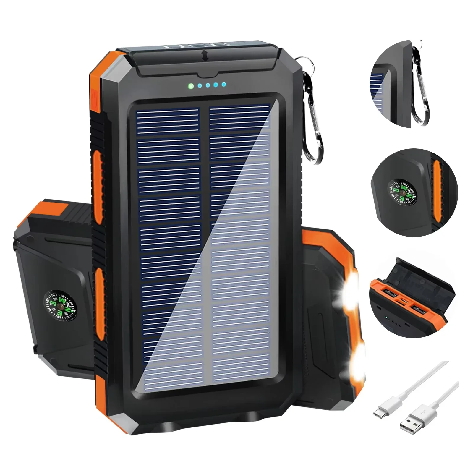 Solar Emergency Charger - Power bank solare impermeabile da 20000